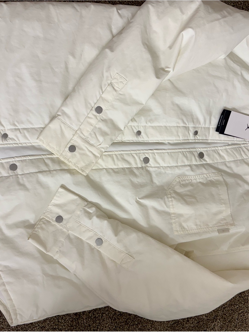 Nike Men's Off-White Snap-Front Raincoat